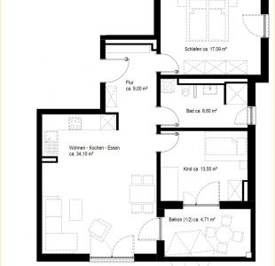 3 Zimmer 2. OG Whg. Nr. B31