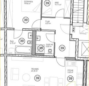 3-Zi.-Whg. Nr. 39 im 2. OG